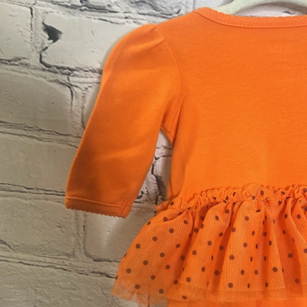 Carter’s Just One You Orange & Black Pumpkin Tutu Onesie Size Newborn - Picture 8 of 12
